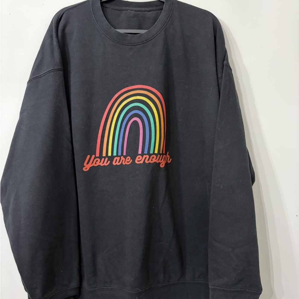 Black Rainbow You Are Enough Graphic Men's Sweatshirt